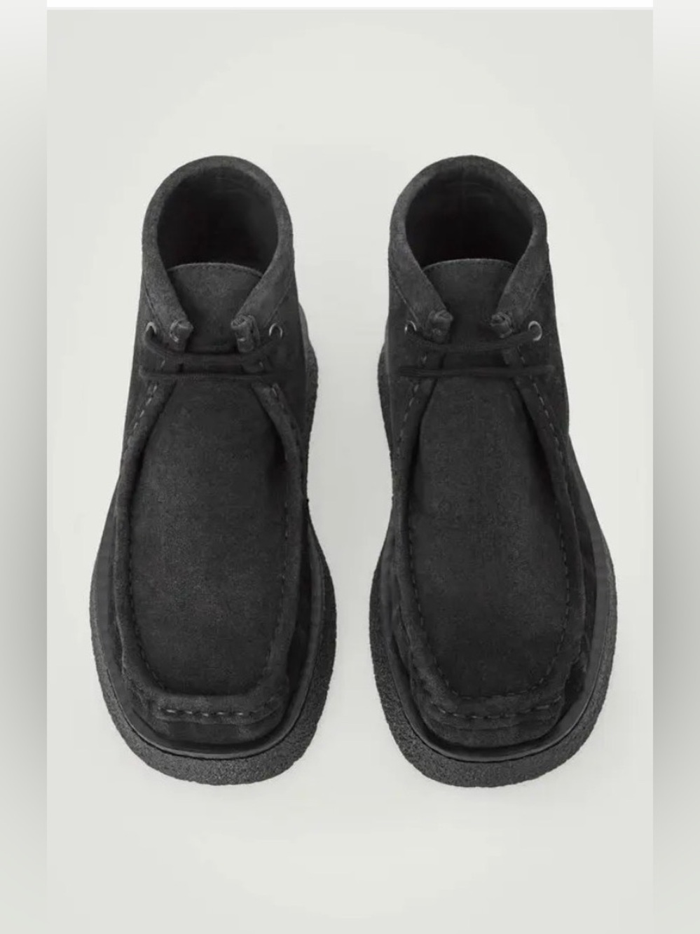 COS Suede Desert Chukka Moccasin Boots in Black